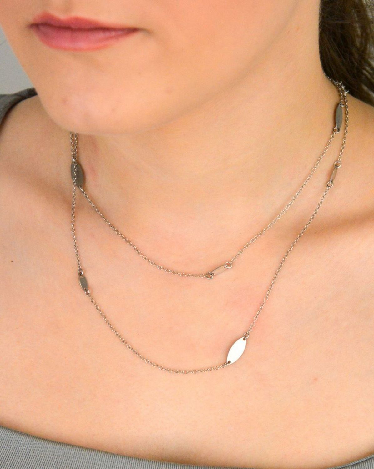 Długi srebrny naszyjnik damski 925 z blaszkami BGNZ0052 80 Długi naszyjnik srebrny podwójny ✓Srebrne Naszyjnik Damskie w Sklepie z Biżuterią zegarki-diament.pl✓ 1.jpg